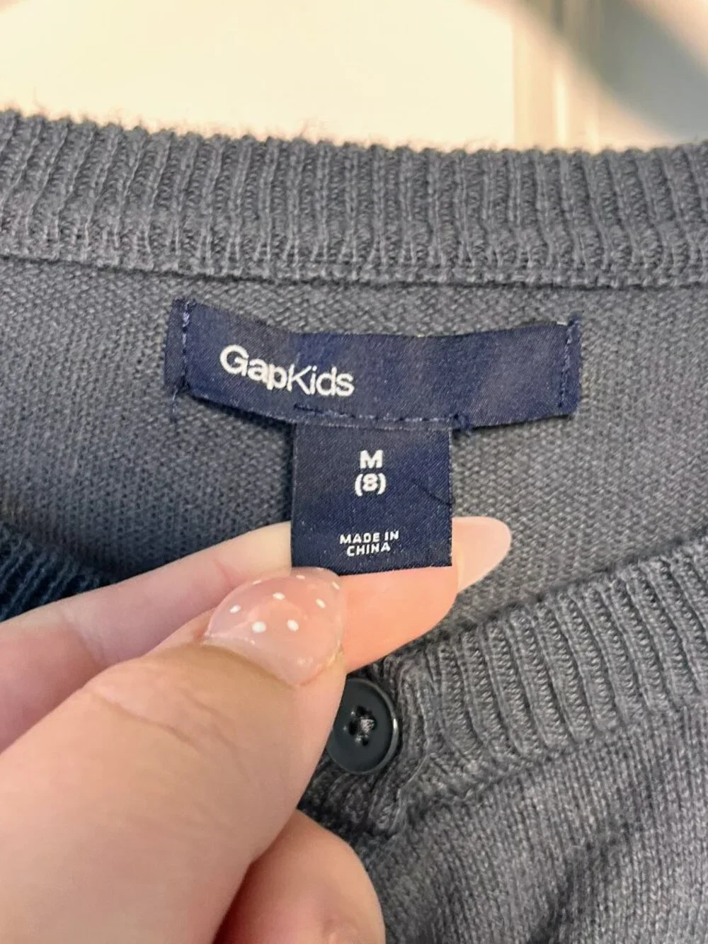 GapKids Girls Gray Knit Button Front Cardigan Sweater Medium 8 School Layering